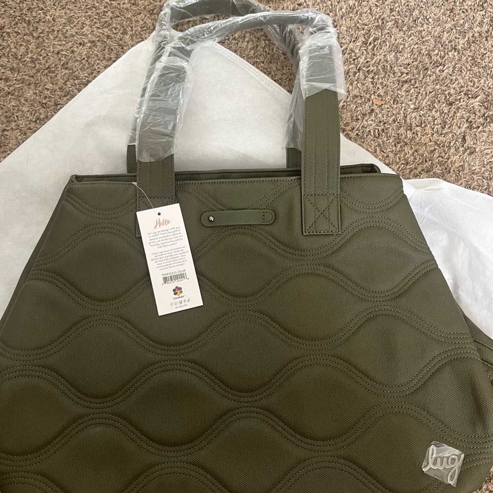Lug Forest Green Quilted Tote